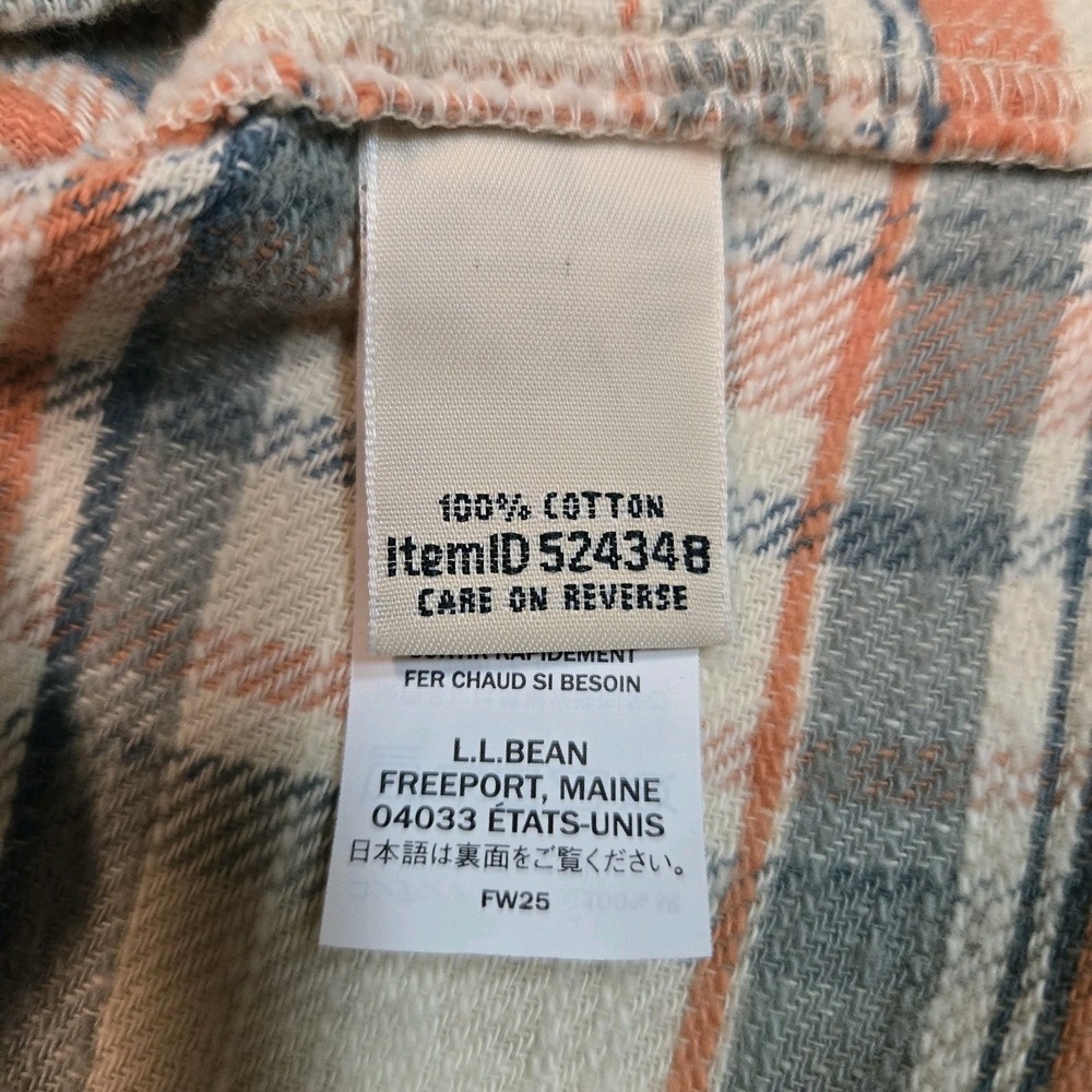 L.L. Bean Women's Sz Small 1912 Field Flannel Chest Pockets Plaid Shirt Shacket - Picture 7 of 7